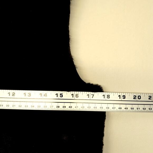 New Faux Fur Vest Crochet Back Black Charcoal Size Medium - Picture 7 of 9